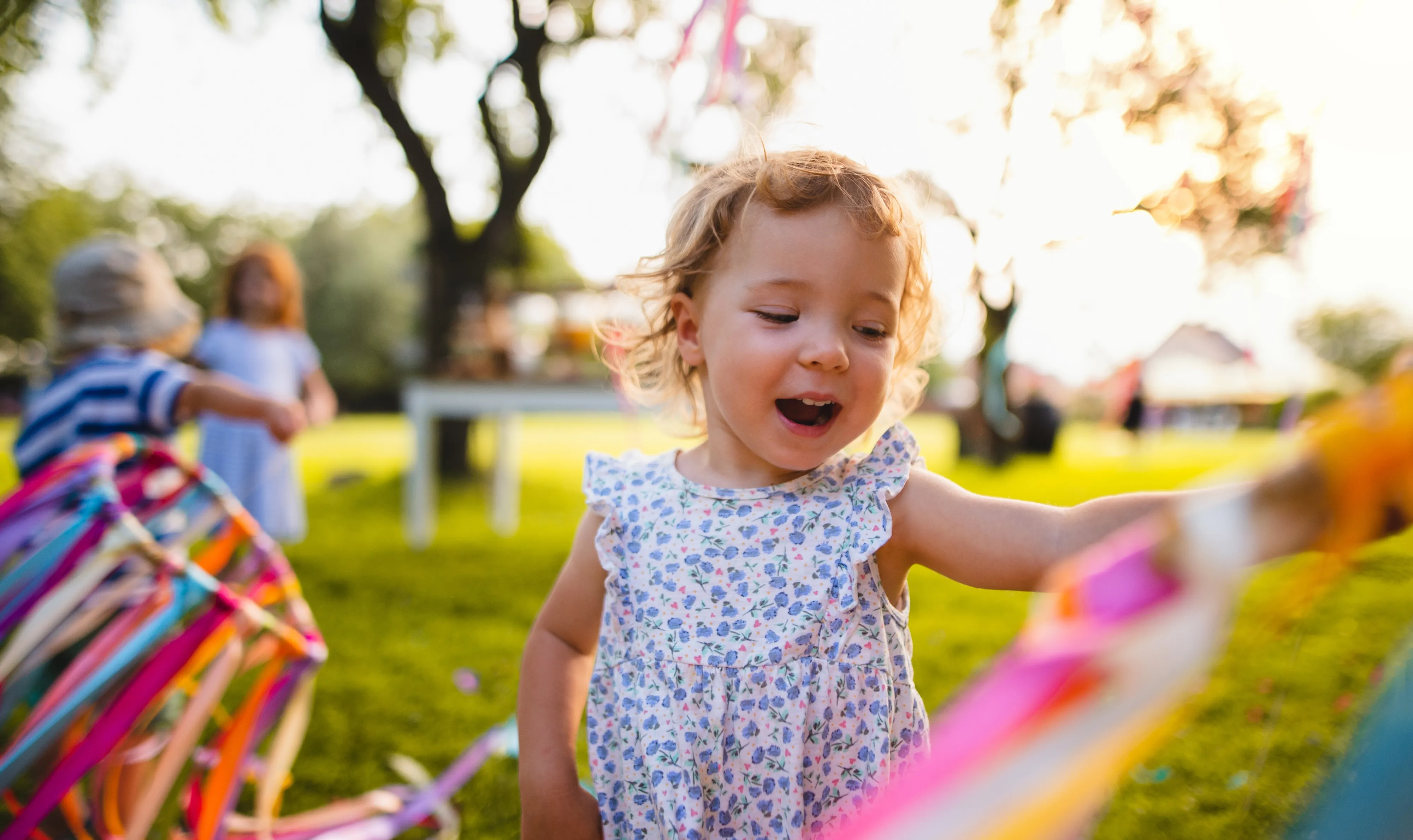 Happy child at a birthday party in Paris